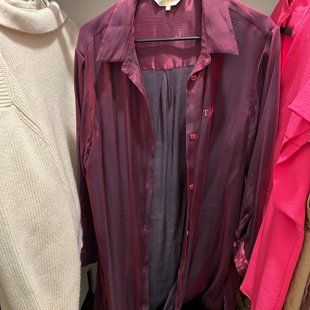 Teddy Fresh Metallic Magenta Top